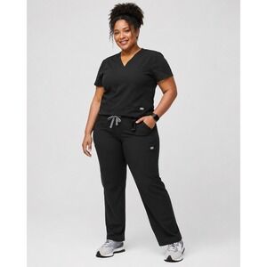 Figs Kade Straight Leg Casma Scrub Top Set Black Medical Nurse READ Womens XXL